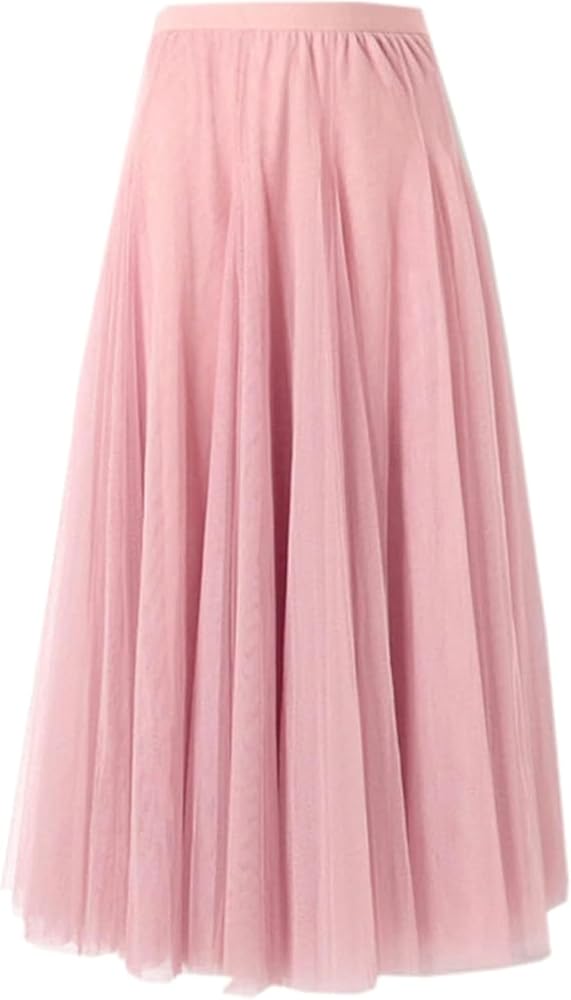 今週限定　lig. tulle skirt Amazon.com: Women's Trendy Midi Tulle Skirt Elastic High